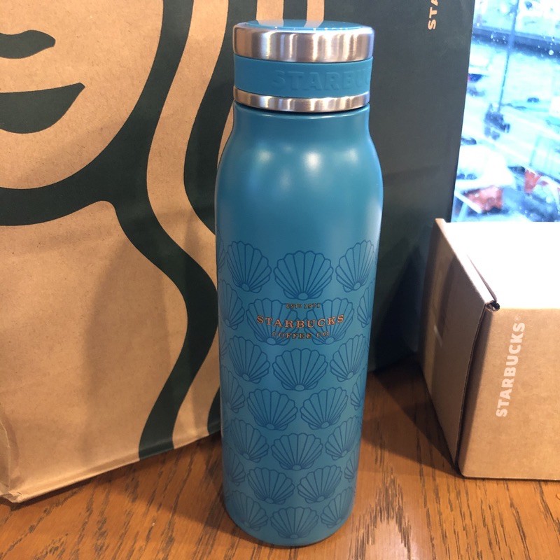 現貨 星巴克 深海藍貝殼不鏽鋼瓶 美人魚 貝殼 水壺 保溫杯 保溫瓶 Starbucks