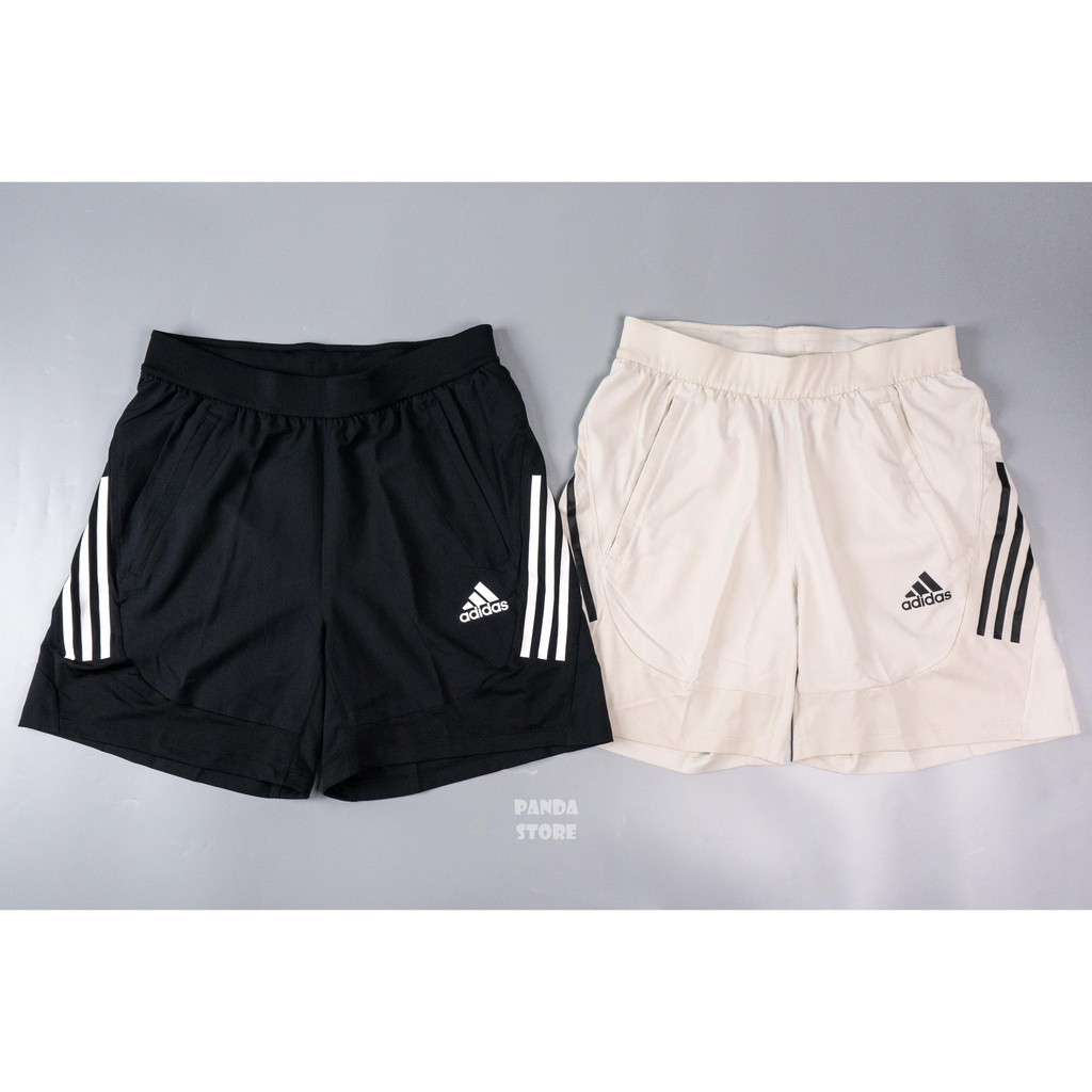 胖達）ADIDAS 三線 運動 短褲 拼接 聚酯纖維 GM0332 黑 GM0330 米 男