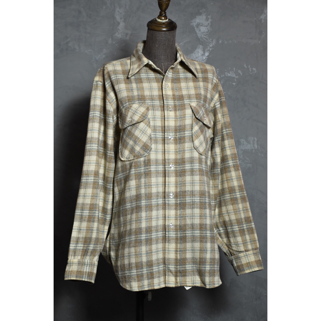 Pendleton Vintage Flannel Plaid Shirt 百年羊毛品牌 古著 法蘭絨格紋 雙口袋襯衫