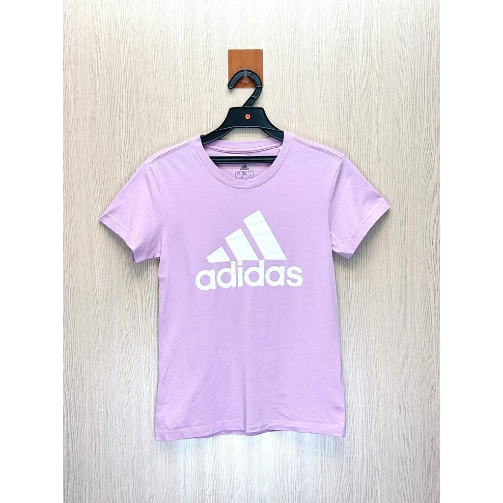 Adidas 愛迪達 紫色大Logo純棉短T