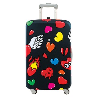 LOQI 行李箱外套【愛心】行李箱保護套、防刮、高彈力