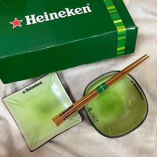 海尼根 Heineken 碗盤組 陶磁盤 陶磁碗筷 海尼根餐具組 日式和風瓷盤餐具組 綠釉彩碗盤組 小菜盤