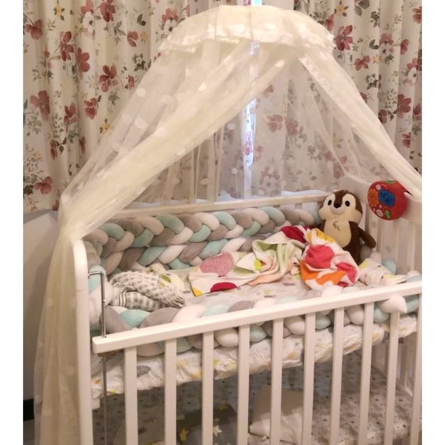 九成新》二手嬰兒床蚊帳-米白色