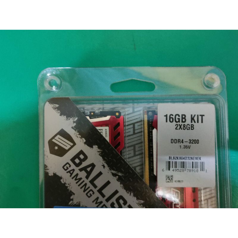 美光 BALLISTIX  競技版  DDR4-3200 16GB（8Gx2)