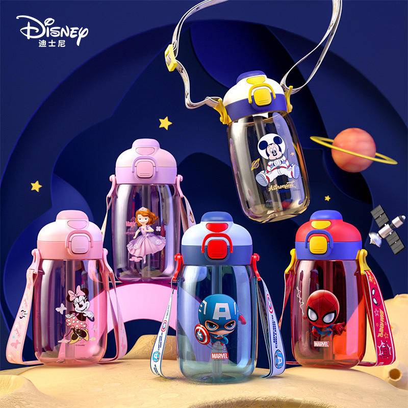 迪士尼宇航米奇兒童水杯學生水壺便攜嬰幼兒直飲吸管杯560ml一蓋雙飲