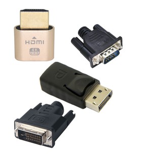 VGA DVI DP 虛擬插頭 HDMI 虛擬適配器虛擬顯示模擬器適配器 DDC Edid 支援 1920x1080P