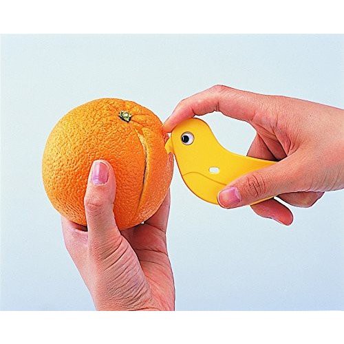 日本製 inomata 柳橙 水果 小鳥造型 剝皮器 紅瓦町日式百貨