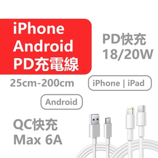 【蝦編嚴選】充電線 PD快充 QC快充 Type C Lightning iPhone iPad Android 倍思