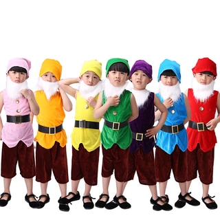 七個小矮人六一兒童演出服白雪公主舞蹈課本劇小矮人表演服裝