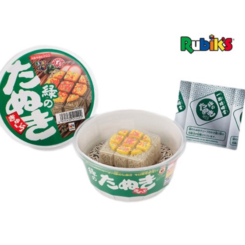 日本 RUBIK’S 綠色天婦羅蕎麥麵魔術方塊 魯比克 mega house 綠色狐狸