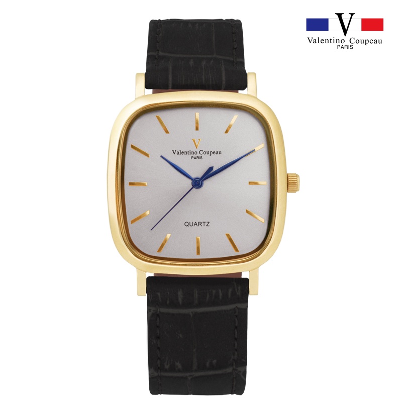 【范倫鐵諾 Valentino Coupeau】61610K 英倫經典金殼皮帶腕錶