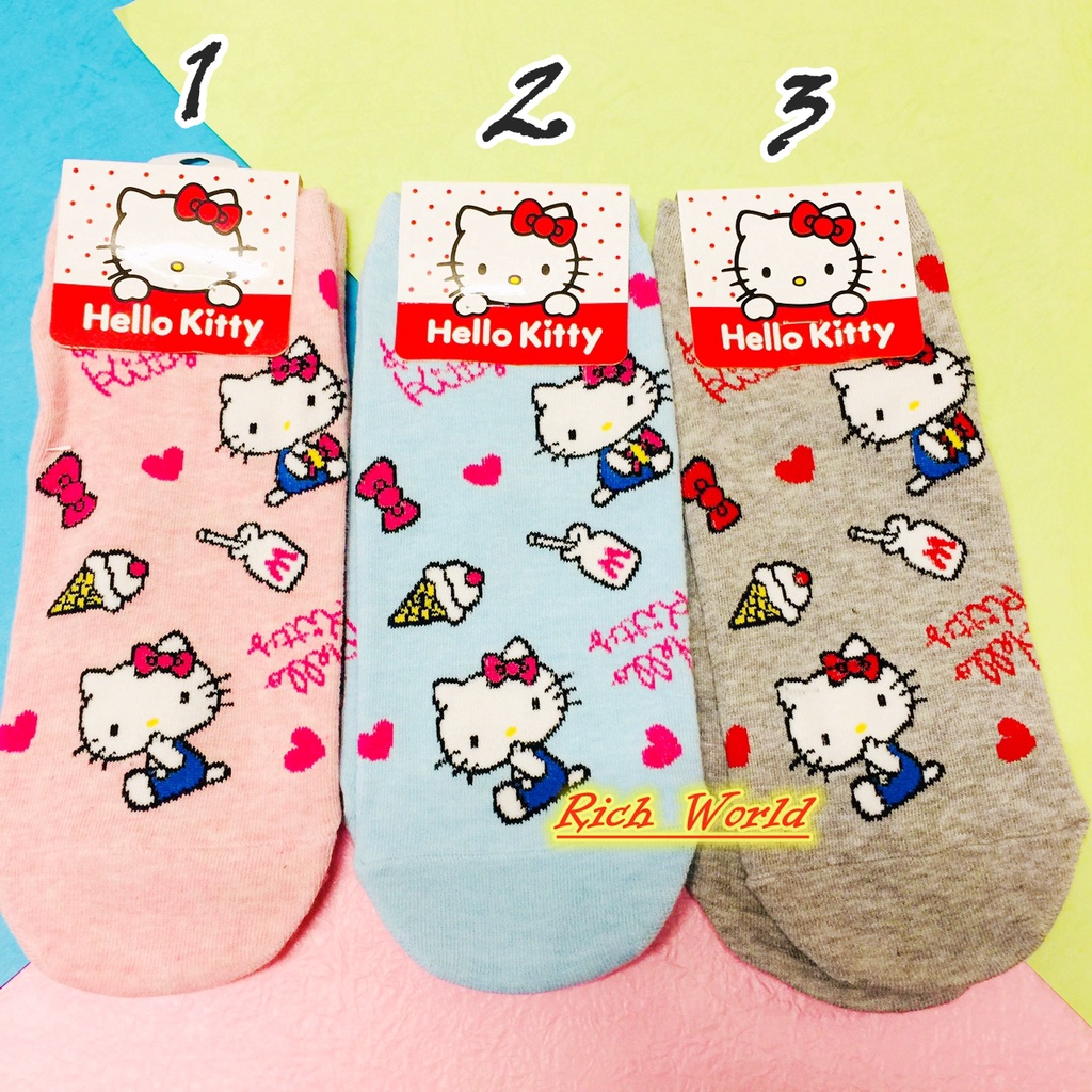 【TS SHOP】韓國襪 Hello Kitty 凱蒂貓 點點 大臉 KT 短襪 棉襪 襪子 中筒襪 情侶襪 韓妞必備