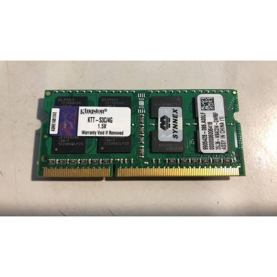 筆電記憶體 KINGSTON金士頓 DDR3 1600 4G雙面