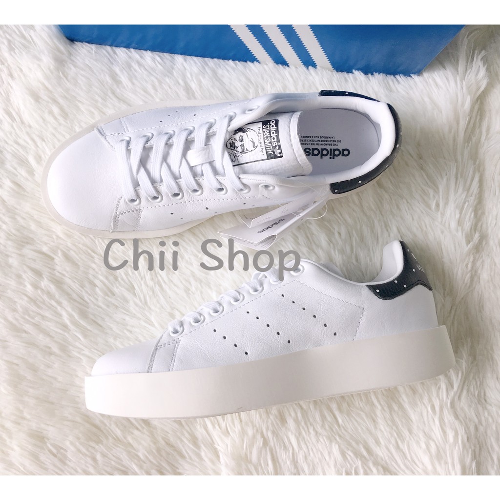 【CHII】 韓國代購 adidas Stan Smith Bold W 黑色 點點 圓點 奶油底 厚底 BA7771