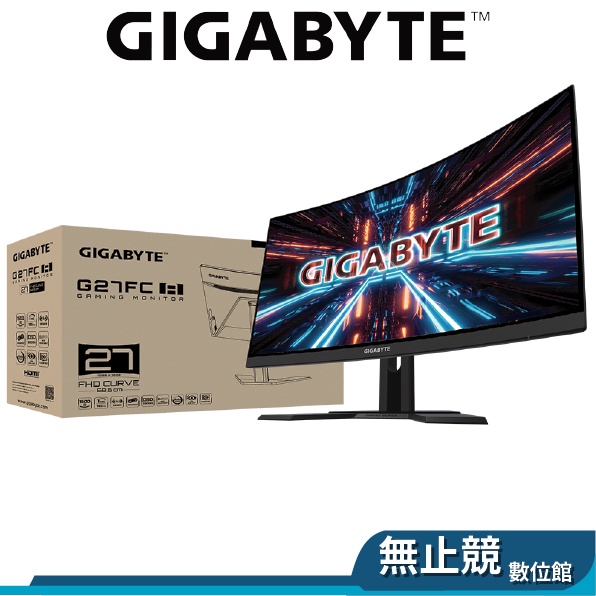 技嘉 G27FC A 27吋 VA曲面 2H1P 螢幕 165Hz 1ms G-Sync 雙喇叭 三年保