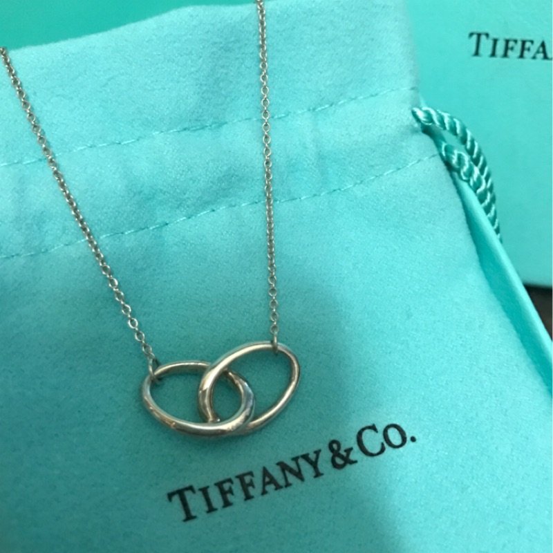 2000降1000《真品》Tiffany&amp;Co 925純銀 Elsa Peretti 雙環雙圈項鍊