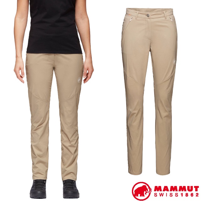 【MAMMUT 長毛象】女 款彈性透氣休閒運動長褲 Hiking Pants 輕量機能登山健行褲_野生棕_00430