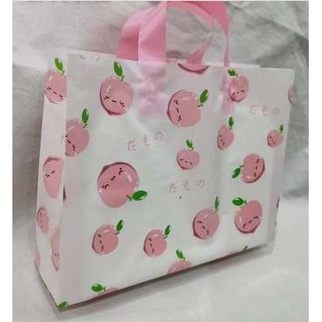 ♥現貨♥水蜜桃袋 塑膠手提袋 PE材質提袋 加厚提袋 購物袋 服飾袋 蛋糕袋 禮品袋包裝袋 環保袋 補習袋