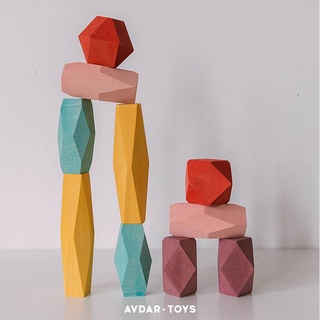 AVDAR 積木玩具Balance blocks實木塊疊石兒童成人木工藝 進口椴木 安全環保德國木蠟油 創意開發想像