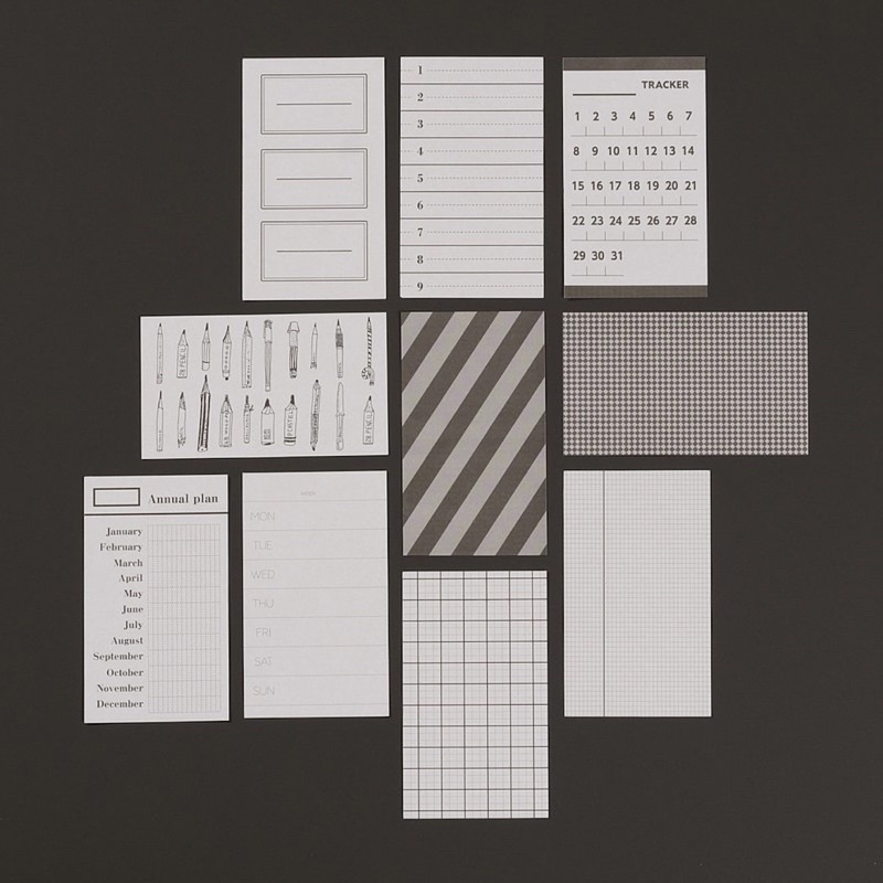 [分裝]一分之一工作室-10種手帳擴充小紙片（A款）手帳拼貼素材