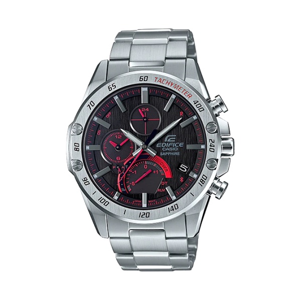 【CASIO EDIFICE】極速動感輕薄太陽能藍芽智能腕錶-紅 EQB-1000XD-1A