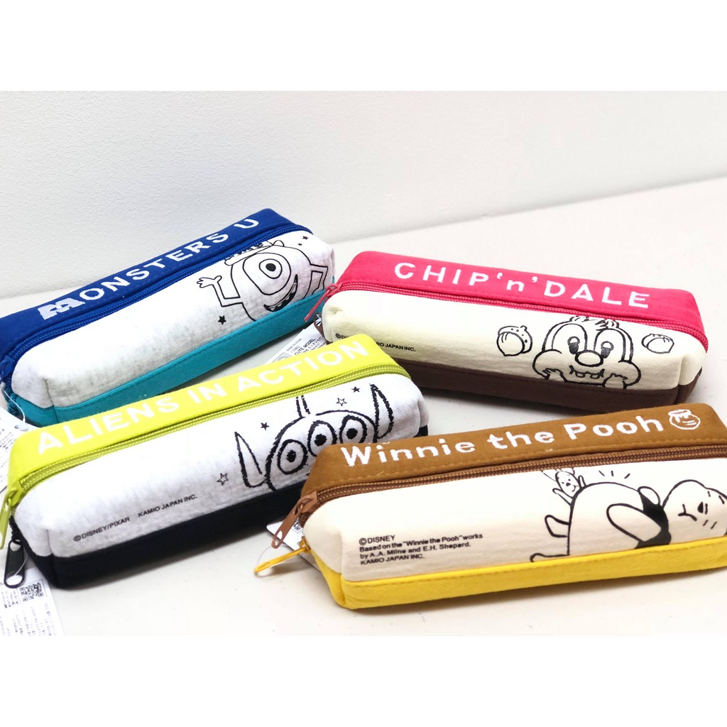 【頑R】現貨 正版 迪士尼 人氣角色 雙層刺繡筆袋 筆袋 鉛筆盒 小熊維尼 奇奇 蒂蒂 三眼怪 大眼仔 麥克 毛怪