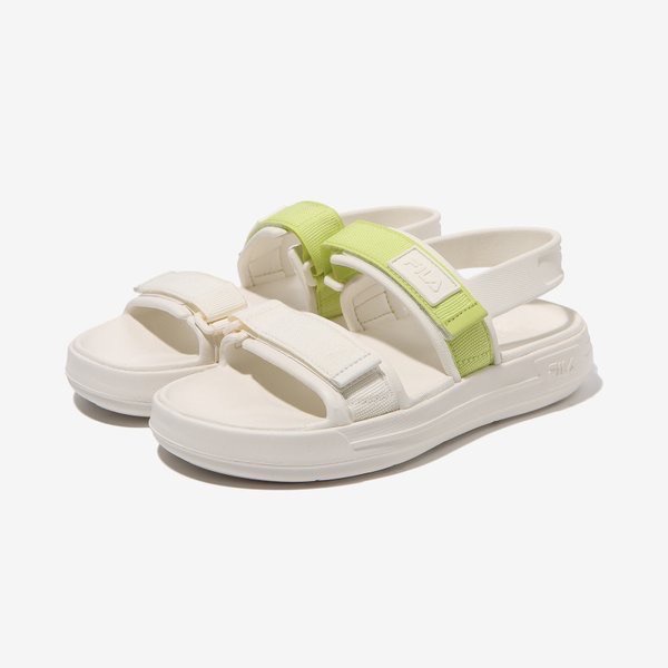 全新~韓國代購Fila Surfy Sandal 防水魔鬼氈厚底涼鞋 白綠色