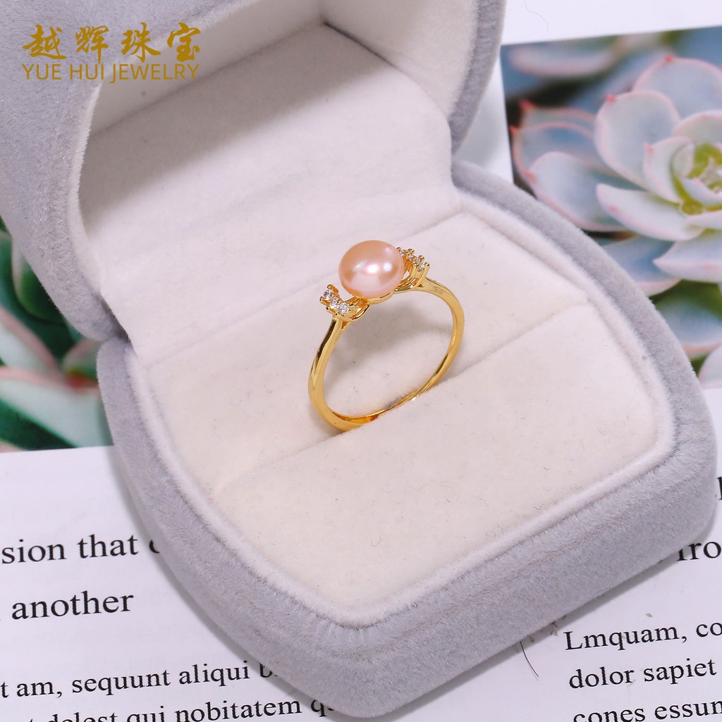 越輝珠寶21正品睫毛款天然珍珠戒指女ins不掉色活口可調節 蝦皮購物