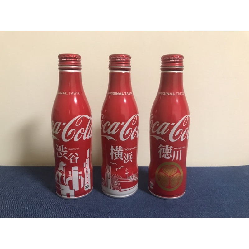 日本可口可樂城市主題250ml限量限地鋁瓶-涉谷、橫濱、德川