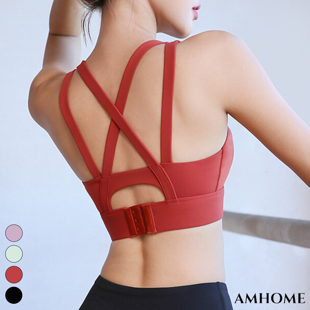 【Amhome】高強度美背固定瑜伽速乾健身背心#112993現貨+預購(4色)