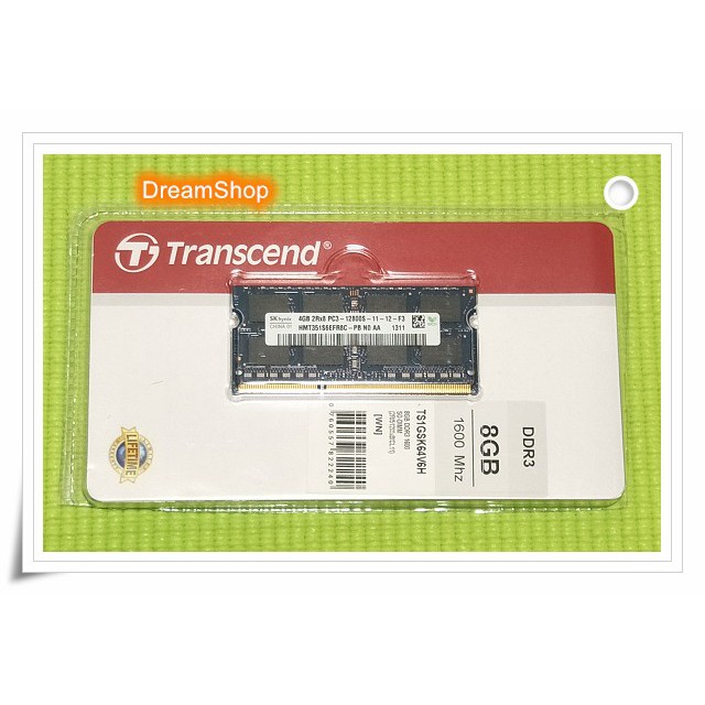 【DreamShop】原廠 Trandscend創見 筆記型 8G DDR3-1600 公司貨 雙面顆粒 終身保固 全新