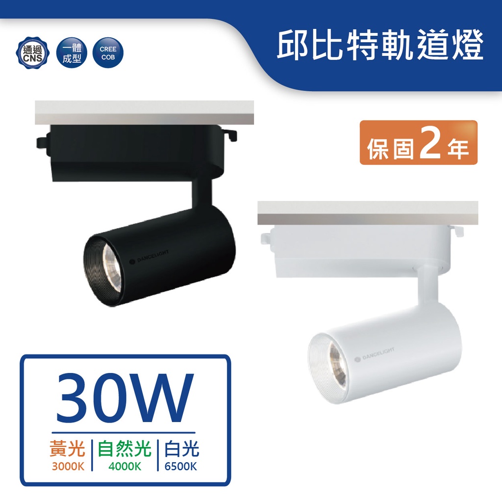 【舞光.LED】LED 30W邱比特軌道燈(白光/自然光/暖白)(白/黑)【實體門市保兩年】-TRCP30W