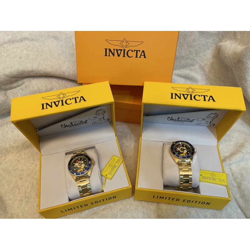 ⌚️INVICTA英威塔 加菲貓限量款金色錶帶