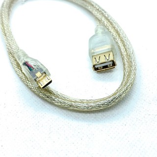 USB 2.0 A母轉 Micro B公 鍍金透明延長線 20CM/1M