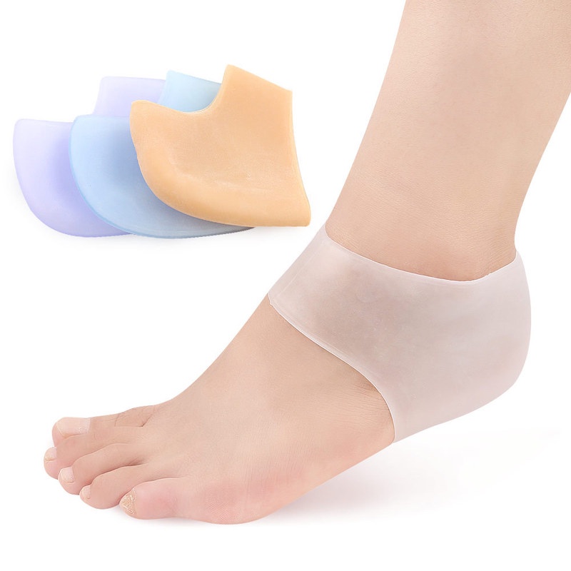 2pcs 矽膠腳跟保護器保護套腳跟骨刺墊可緩解足底筋膜炎腳跟疼痛, 減輕腳後跟壓力