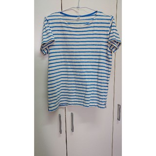 (二手) UNIQLO 藍色條紋短袖上衣