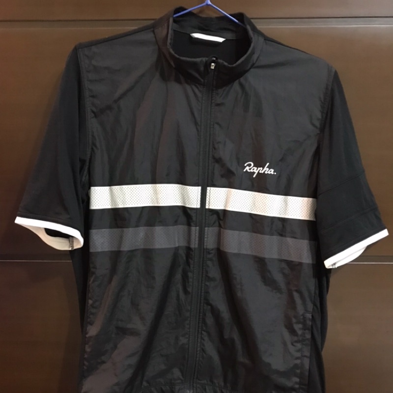 Rapha Brevet Windblock Jersey 羊毛車衣前半多一層風衣材質 黑色 XL號