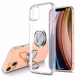 iPhone12 Pro MAX 11 Xs XR i7 Plus蘋果13保護殼透明加厚自帶磁吸指環支架手機殼發軟殼