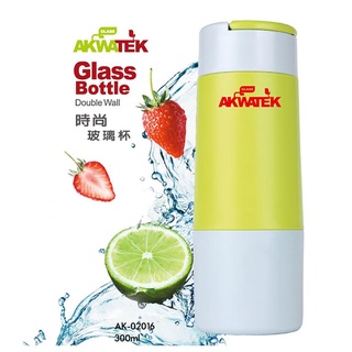 時尚玻璃杯300ml 耐熱玻璃瓶 隔熱玻璃瓶 隨行杯AK-02016