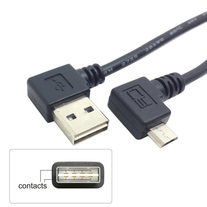 U2-301-RI 手機充電線 Micro USB充電線 安卓充電線 90度A公左右彎 手机平板數據線 25cm