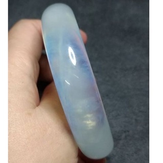 天然 海藍寶手鐲 海水藍寶 有局部藍針效應 #61+