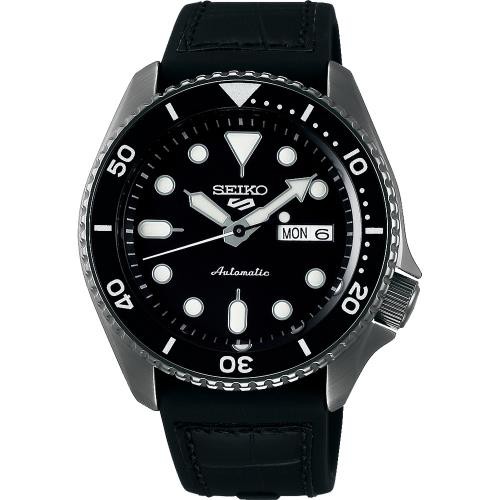 【SEIKO 5 Sports】4R36-07G0X/SRPD65K3 自動機械錶 黑黑 42.5MM精鋼 黑色橡膠錶帶