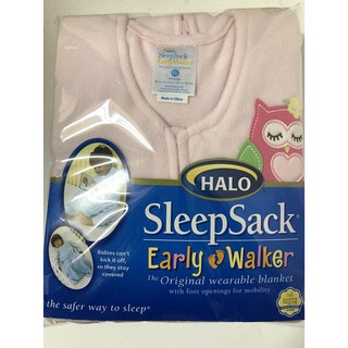 刷毛粉貓頭鷹X L號 美國Halo Sleepsack 防踢睡袍 防踢背心 Halo防踢衣 -仙貝寶寶
