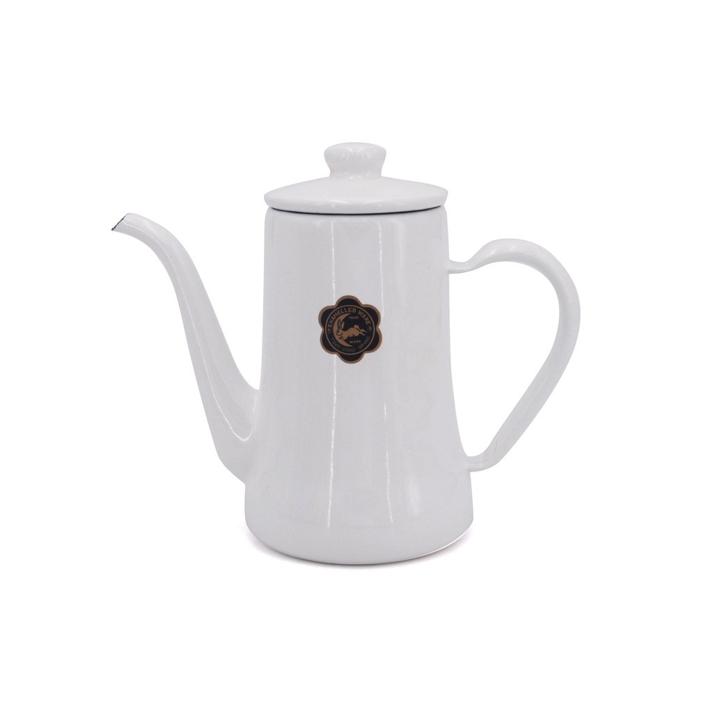 「只用一次就擺著觀賞」日本製 月兔印1.2L白色琺瑯手沖壺 咖啡壺