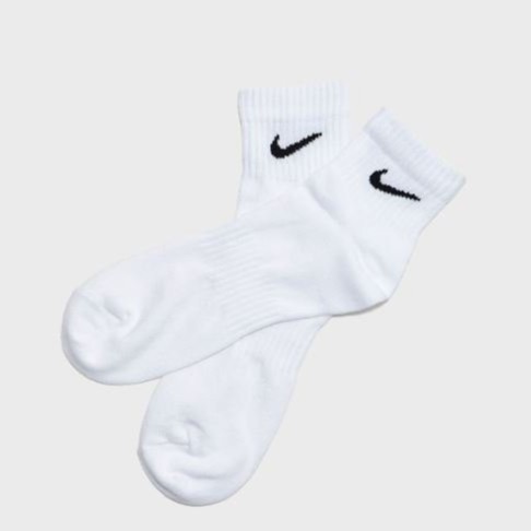 NIKE 3 PACK SOCKS 白色 黑勾 黑白 小勾 中短襪 運動襪【SX7677-100】一組3雙 薄款