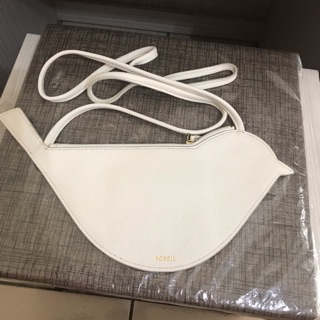 Fossil真皮小鳥造型斜背包包全新