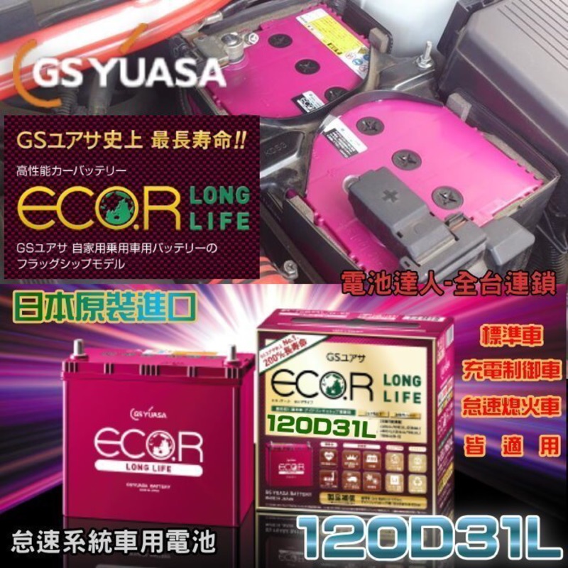 【允豪-電池達人】日本GS 120D31L 汽車電池 鋰合金 柴油車 專用 馬6 CX-7 CX5 現代 雙龍 電瓶