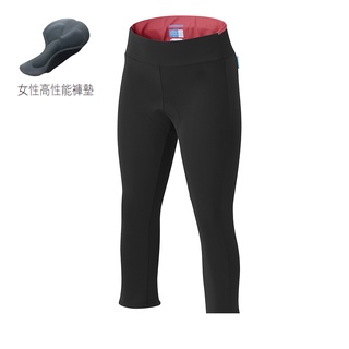 《SHIMANO》NEW 女用七分車褲 黑/玫瑰粉 ECWPAGSRS14W