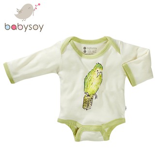 美國[Babysoy] Janey Baby有機棉長袖包屁衣606-鸚鵡