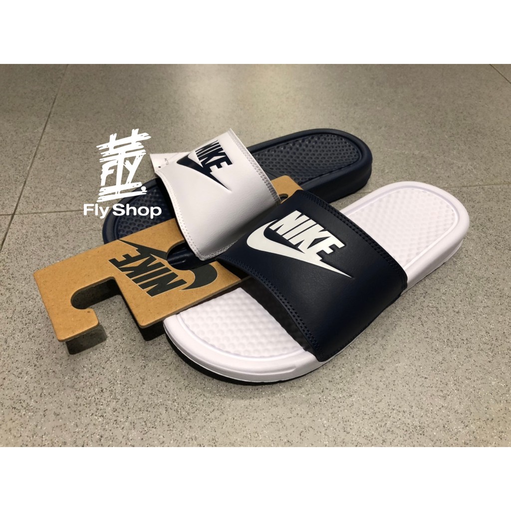 [飛董]NIKE BENASSI JDI MISMATCH 陰陽 運動拖鞋 818736 011 白黑 410 深藍 白